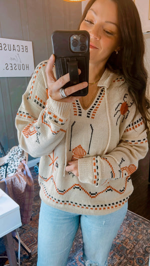 Aztec pullover sweater