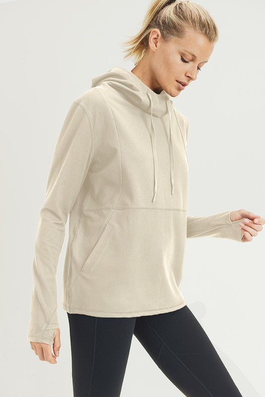 Bria Boxy Active Essential Hoodie Pullover with Thumb Holes