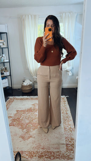 Brittani crinkled high waisted trousers